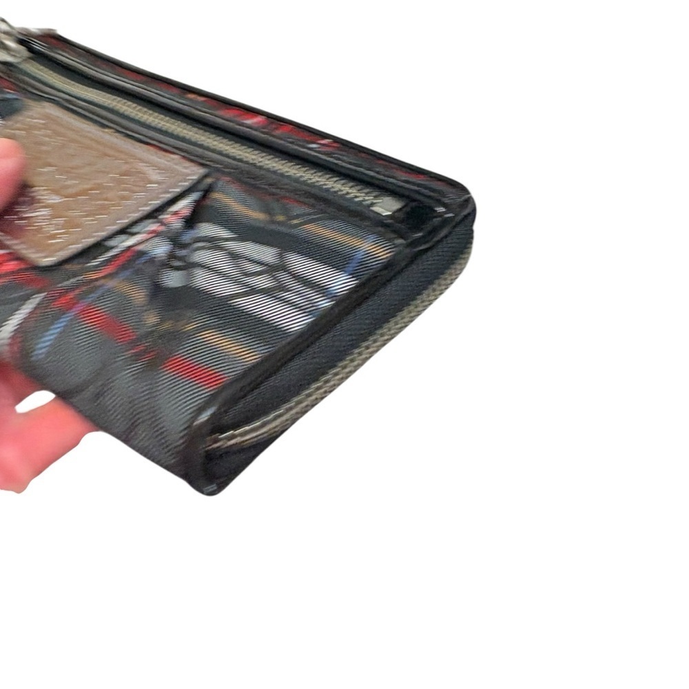 Coach poppy black red plaid wristlet wallet clutch - Picture 4 of 6
